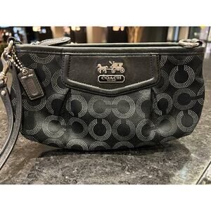 Coach Madison Op Art Black Large Wristlet
